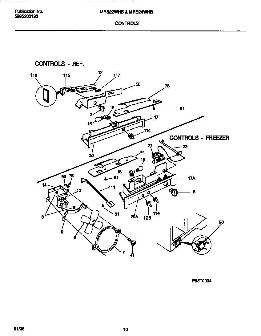 Frigidaire MRS24WHBW1 controls diagram