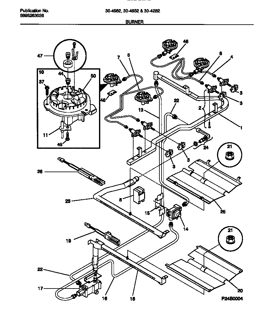 Tappan 30-4952-00-04 burner diagram