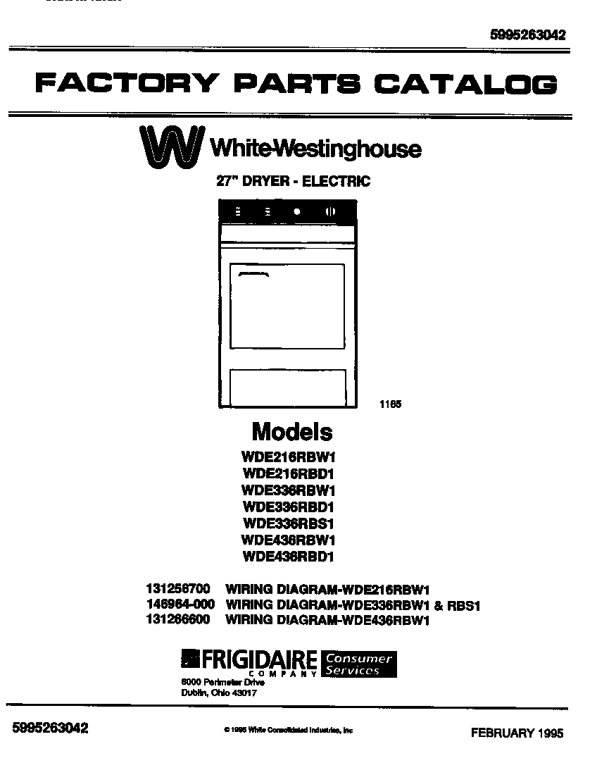 White-Westinghouse WDE436RBW1 null diagram