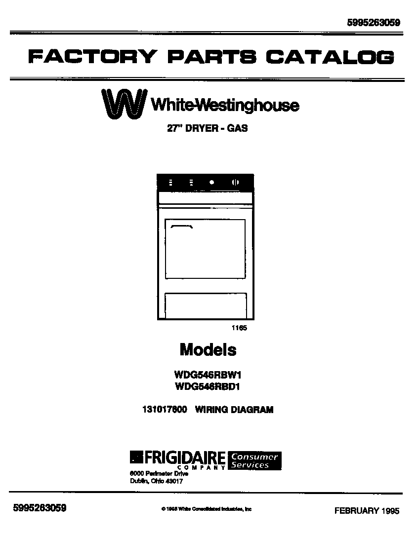 White-Westinghouse WDG546RBD1 null diagram