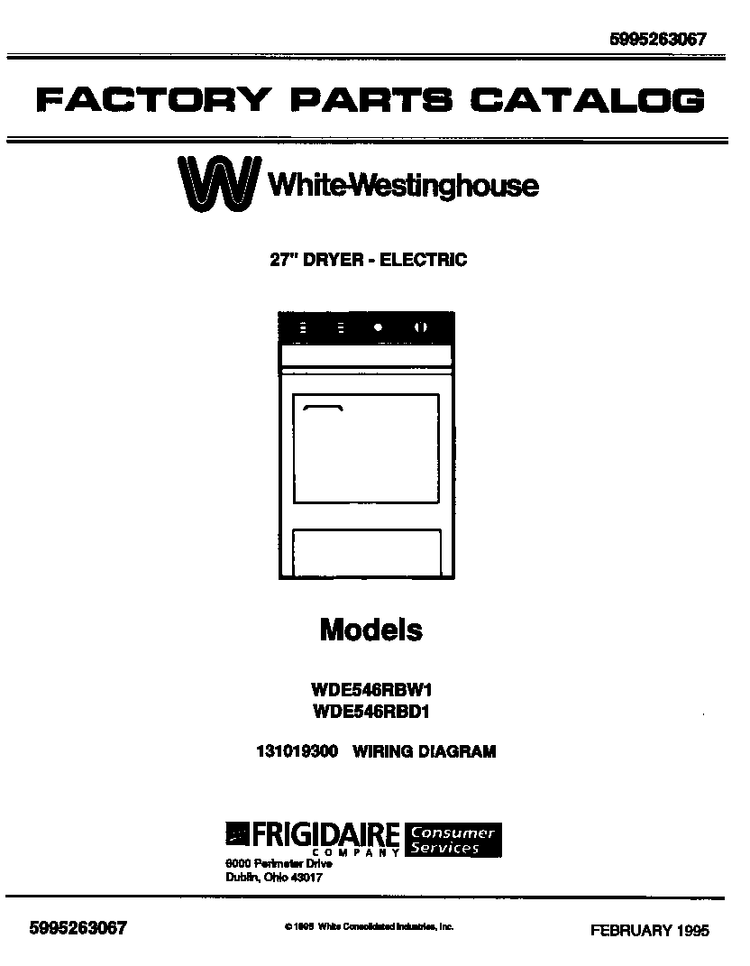White-Westinghouse WDE546RBD1 null diagram