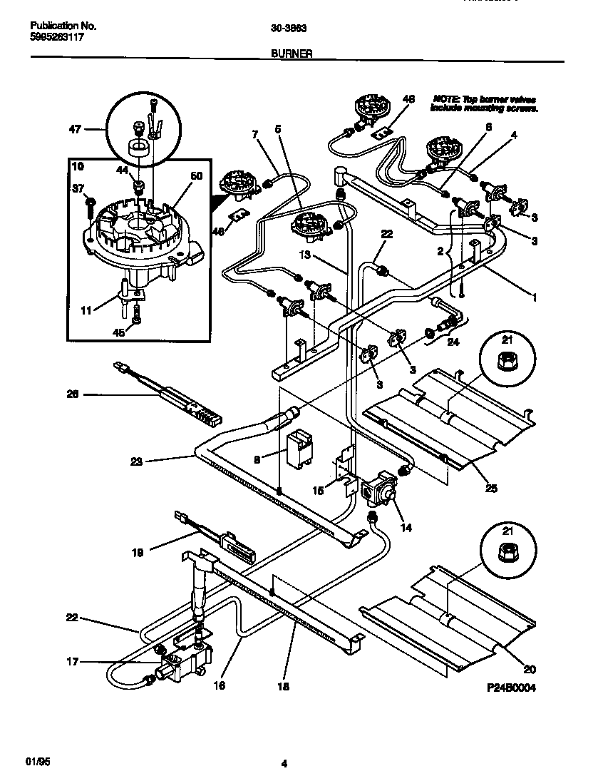 Tappan 30-3863-00-03 burner diagram