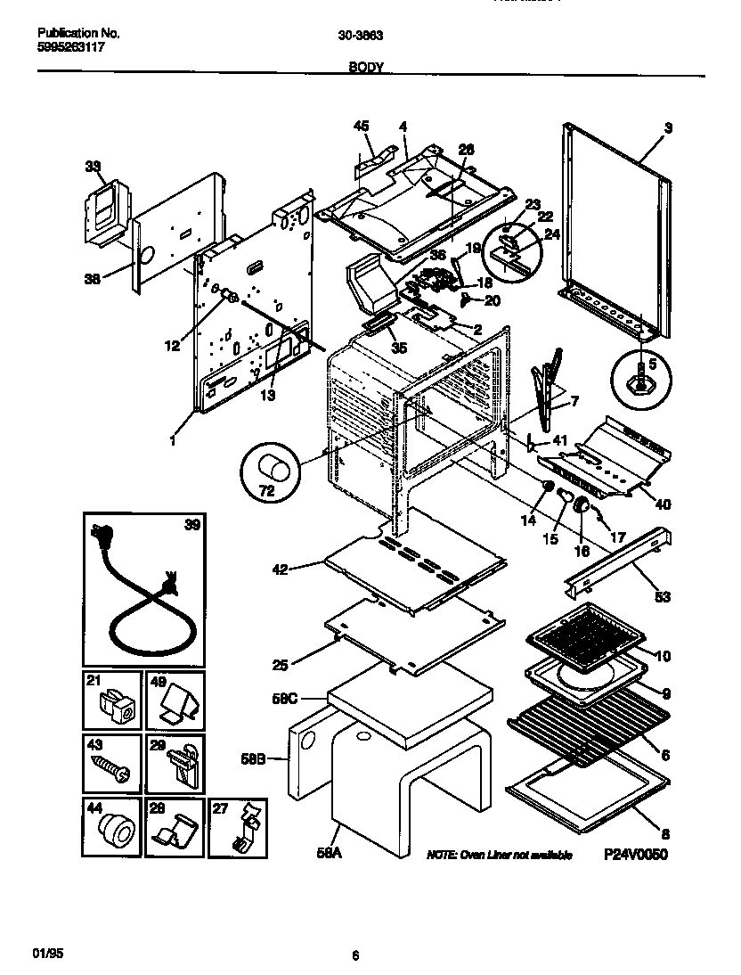 Tappan 30-3863-00-03 body diagram