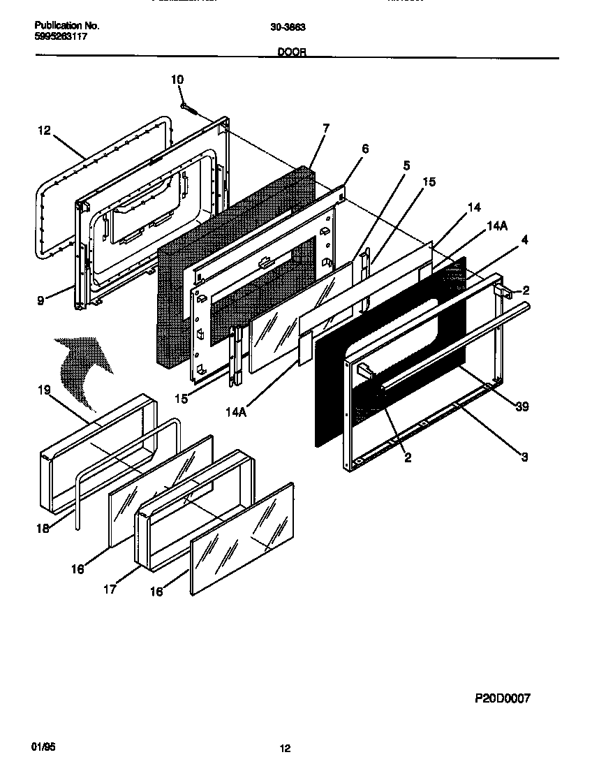 Tappan 30-3863-00-03 door diagram