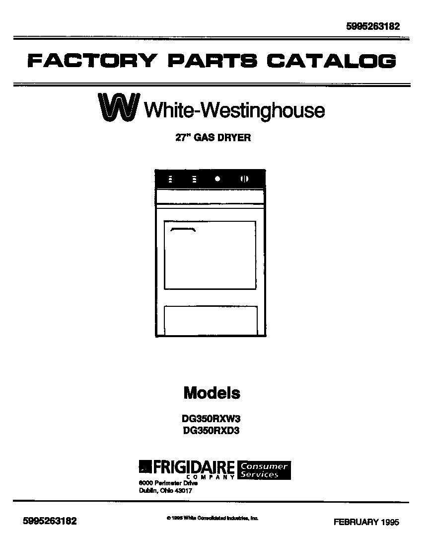 White-Westinghouse DG350RXD3 null diagram