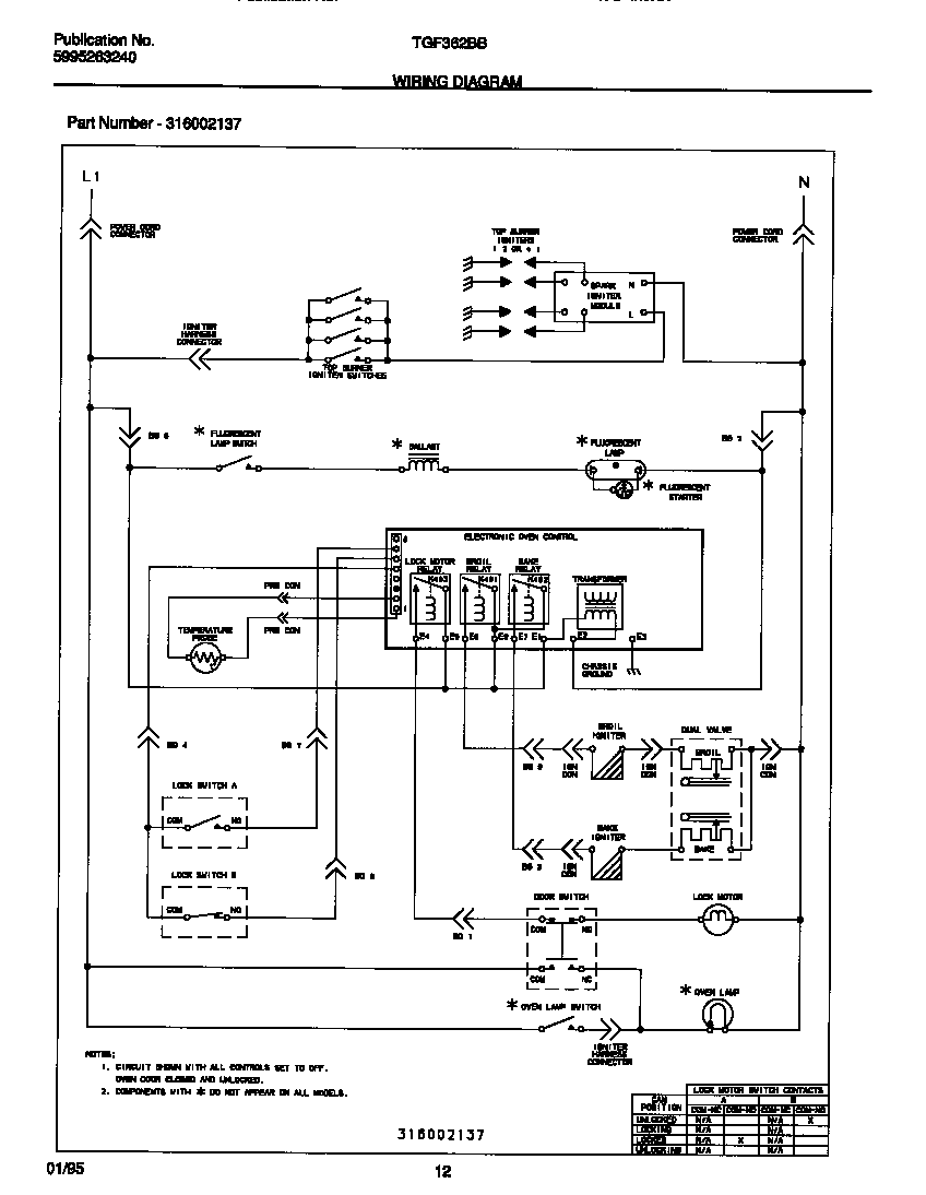 Tappan TGF362BBBA wiring diagram diagram