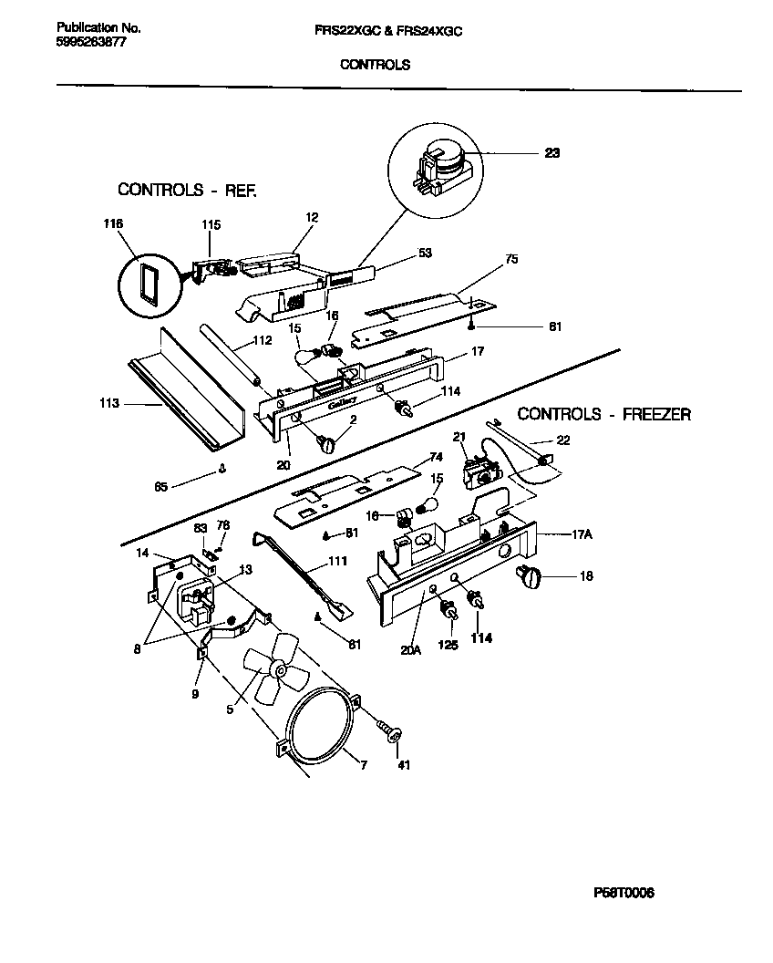 Frigidaire FRS24XGCW0 controls diagram