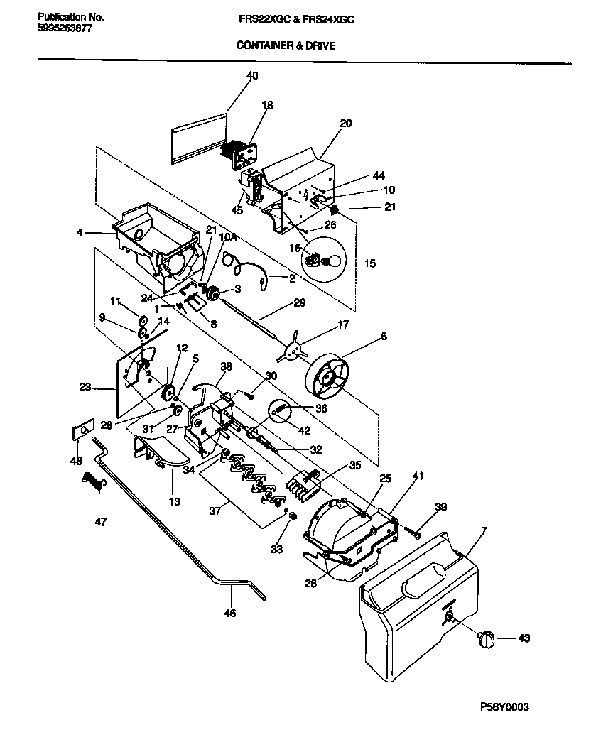 Frigidaire FRS24XGCW0 container and drive diagram