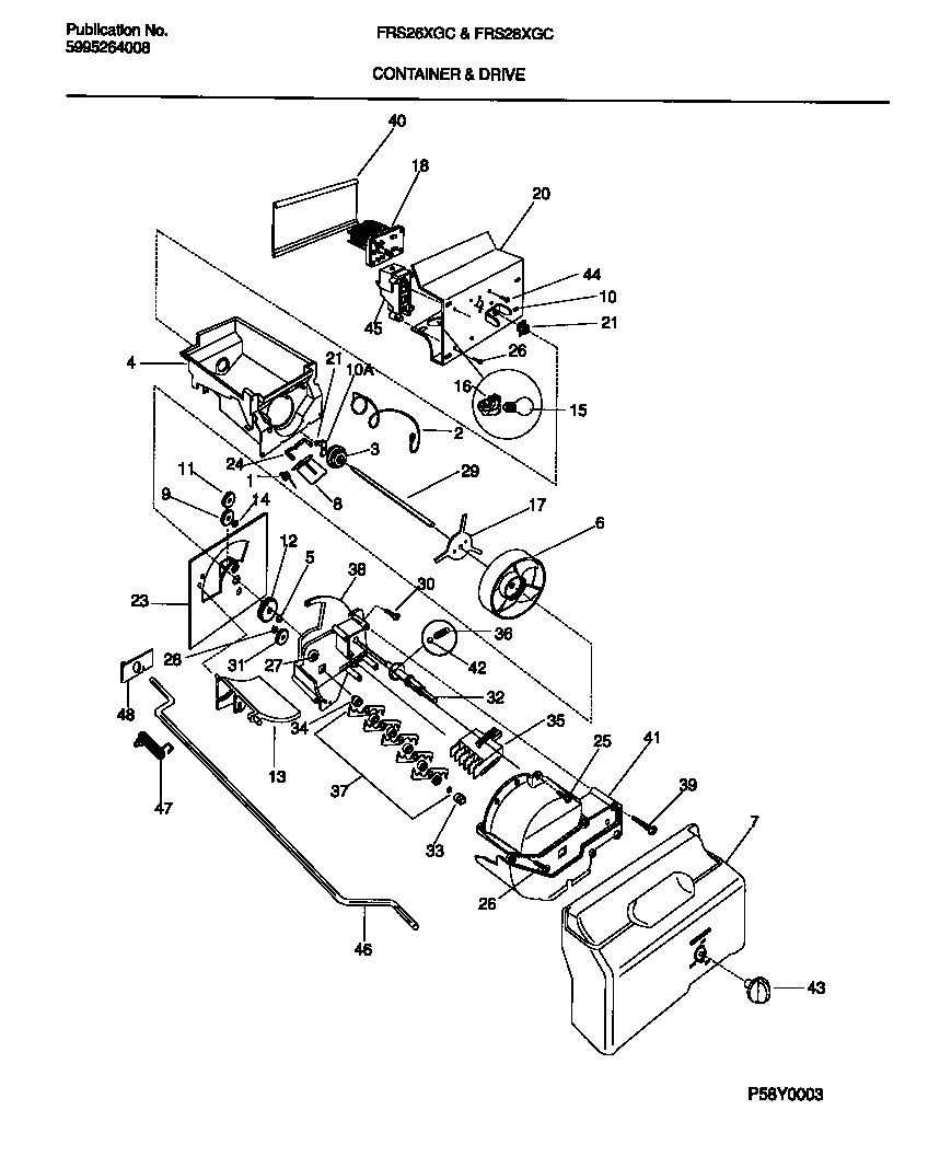 Frigidaire FRS28XGCW0 container and drive diagram