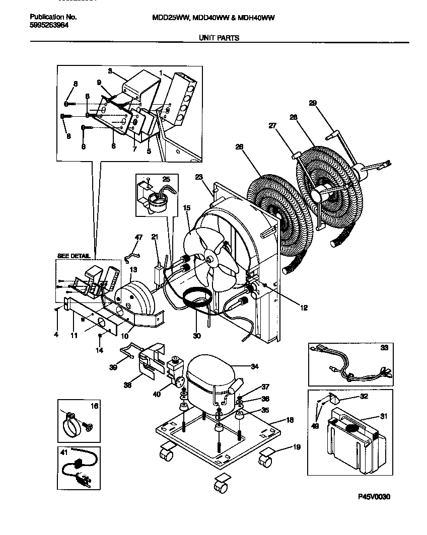 White-Westinghouse MDD40WW4 unit parts diagram