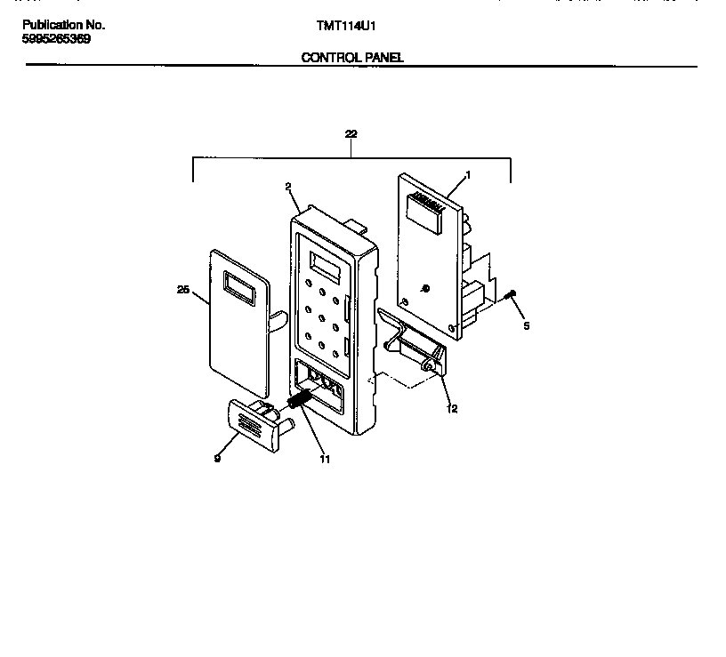 Tappan TMT114U1W0 control panel diagram