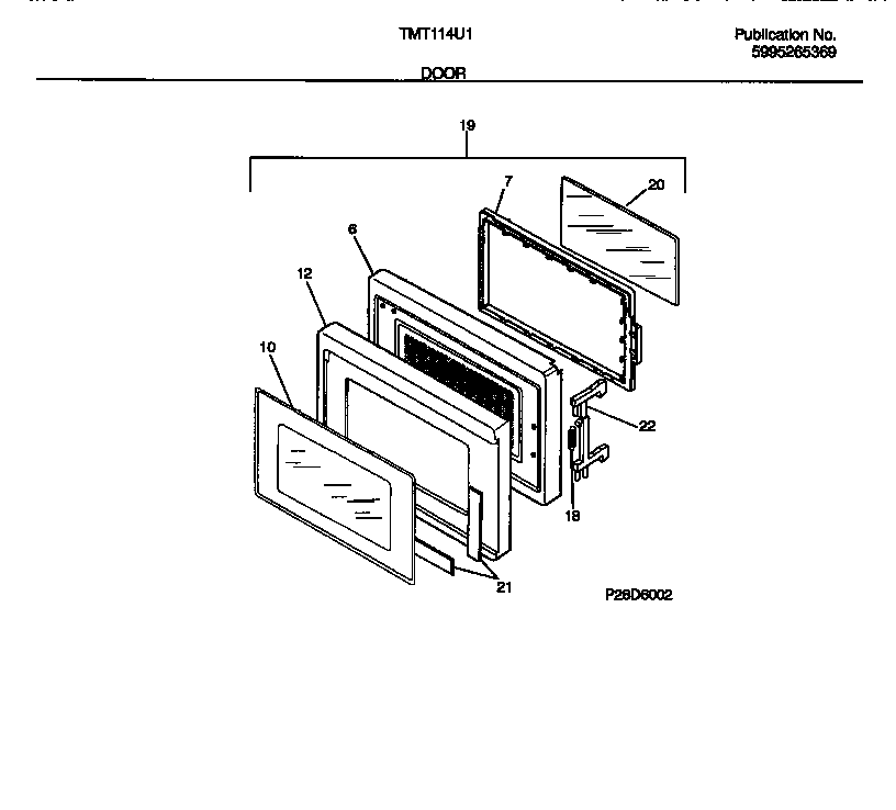 Tappan TMT114U1W0 door diagram