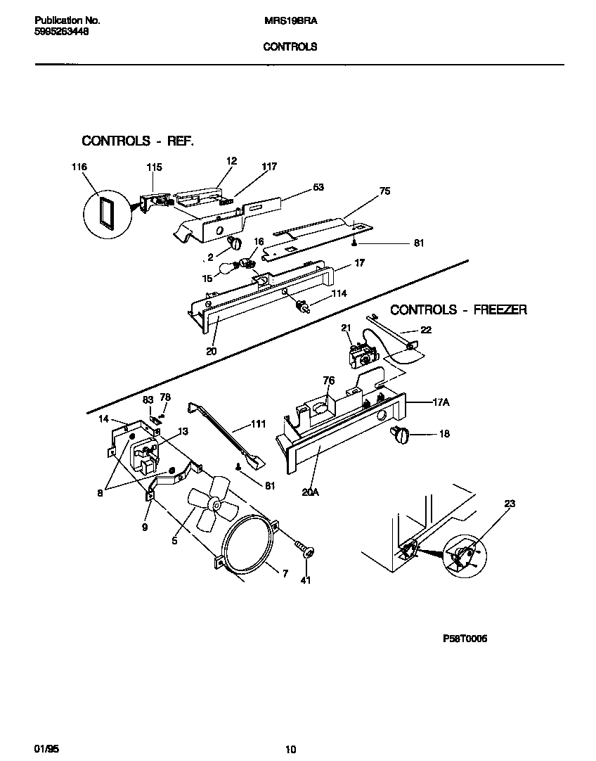 Universal/Multiflex (Frigidaire) MRS19BRAW2 controls diagram