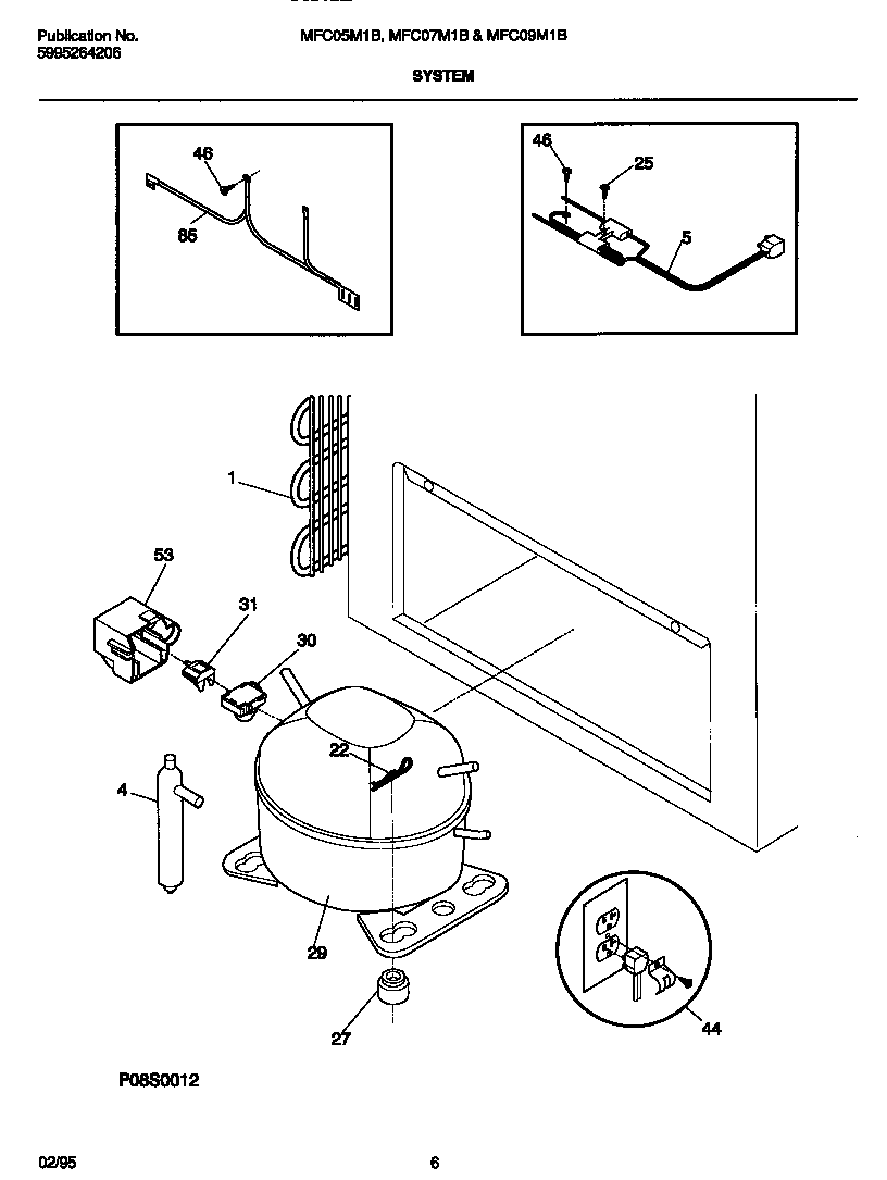 Universal/Multiflex (Frigidaire) MFC09M1BW1 system diagram