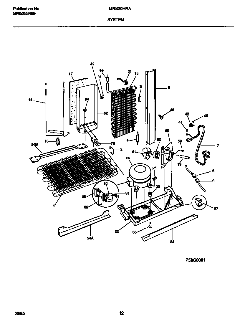 Universal/Multiflex (Frigidaire) MRS20HRAW4 system diagram