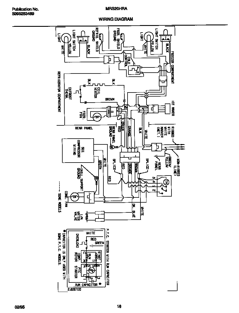 Universal/Multiflex (Frigidaire) MRS20HRAW4 wiring diagram diagram