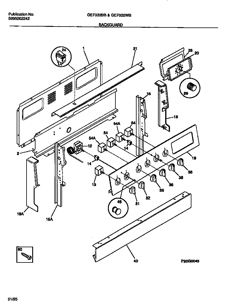 Gibson GEF322WBWA backguard diagram