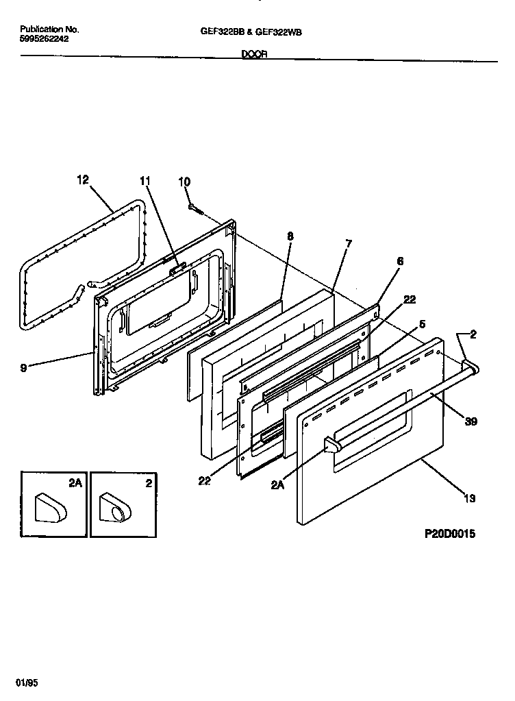 Gibson GEF322WBWA door diagram