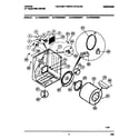 Tappan TDE336RBD1 cabinet, drum, heater assembly diagram