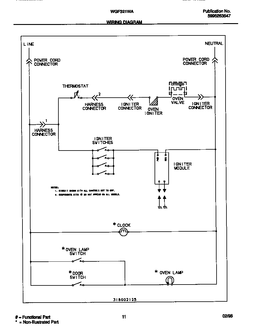 White-Westinghouse WGF321WAWB wiring diagram diagram