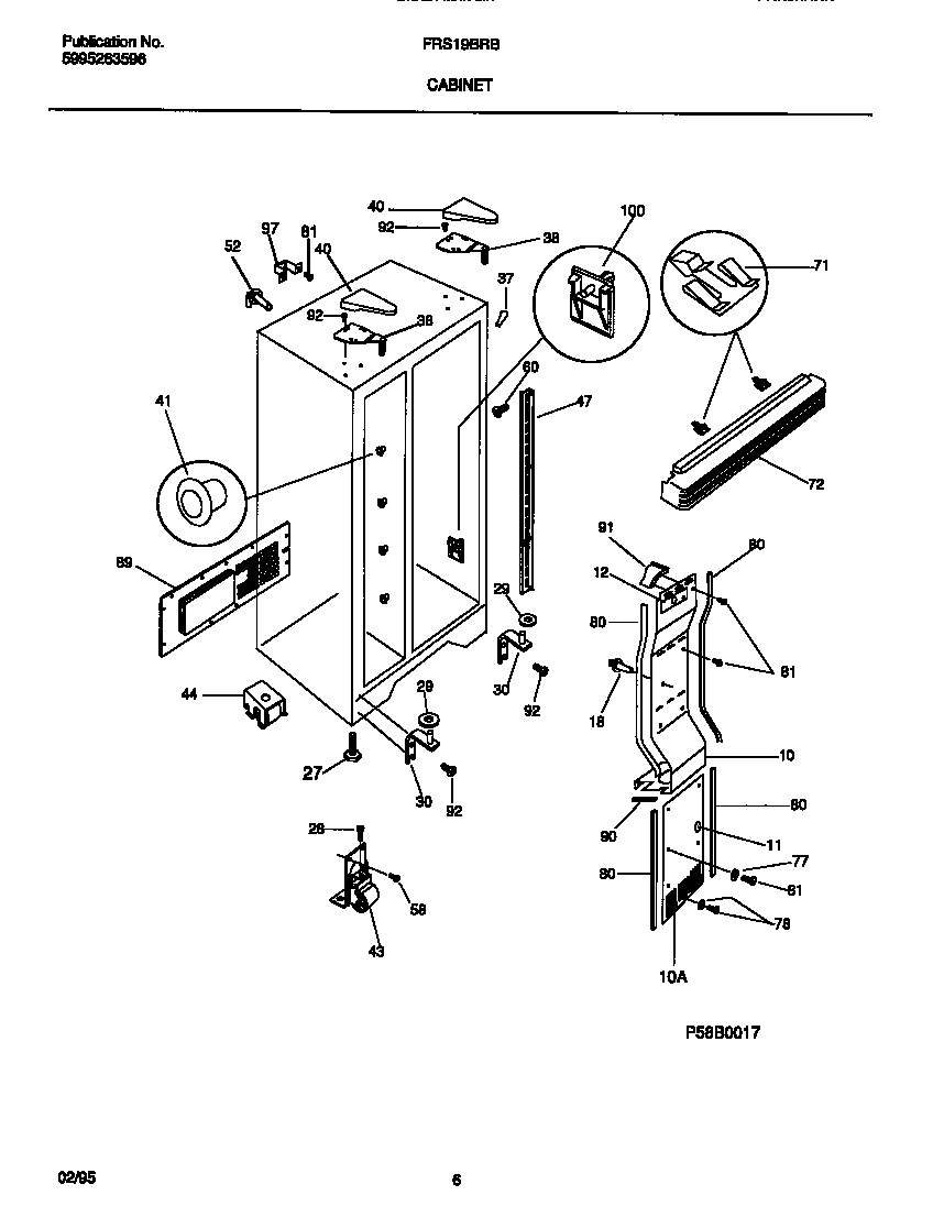 Frigidaire FRS19BRBD1 cabinet diagram