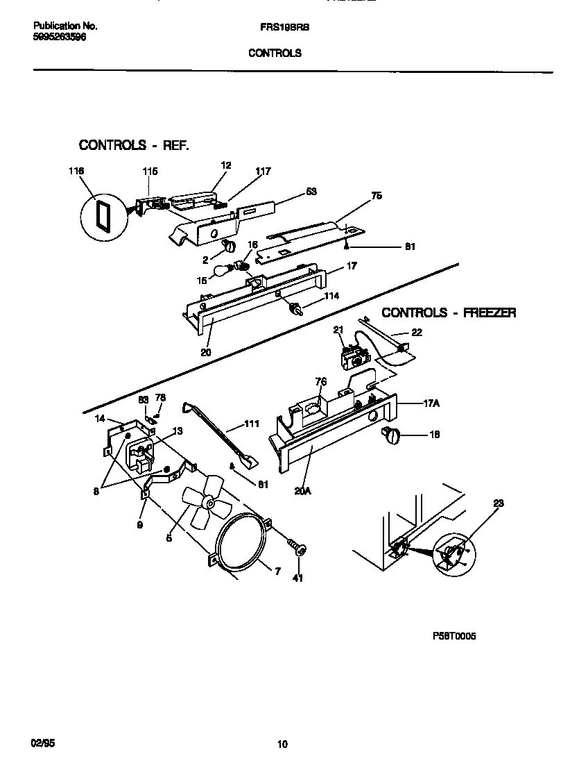 Frigidaire FRS19BRBD1 controls diagram