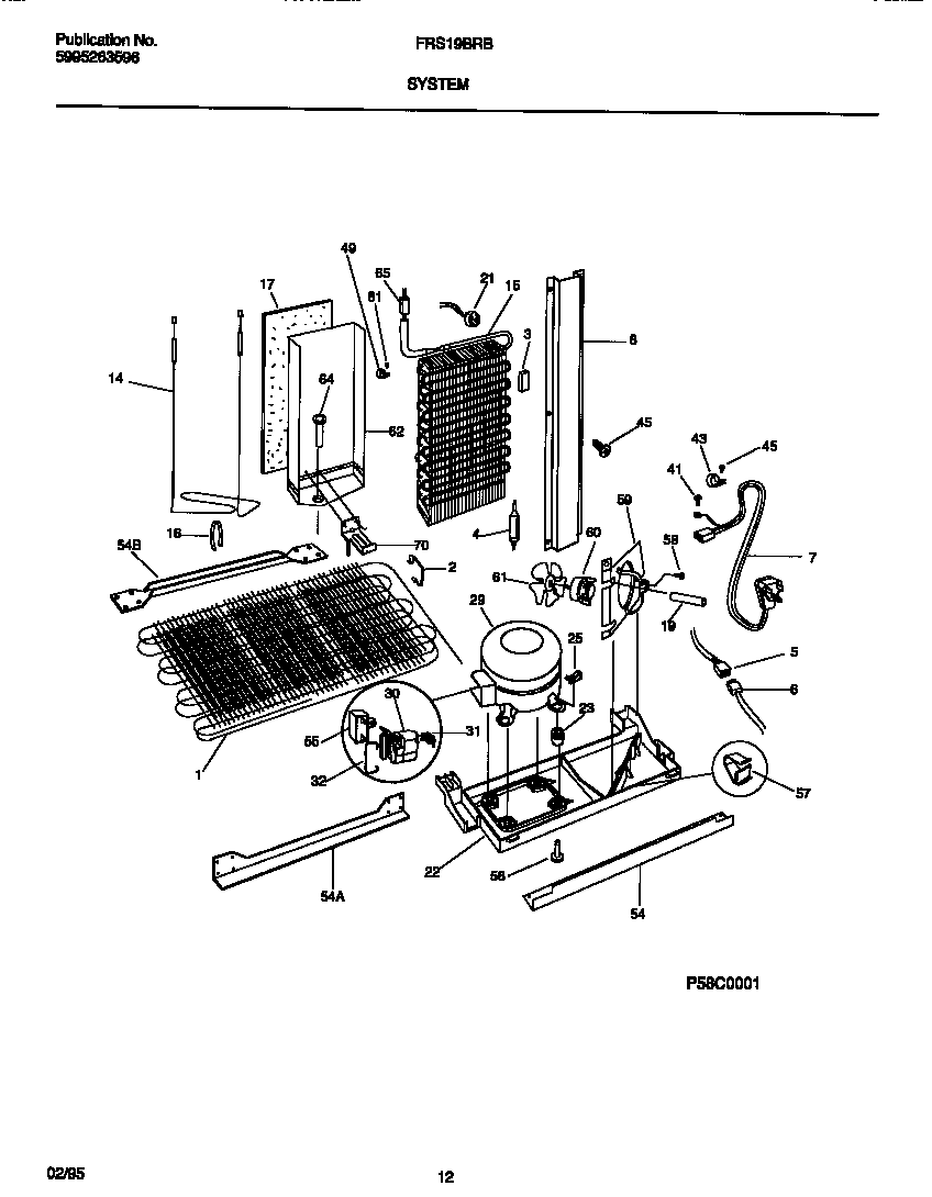Frigidaire FRS19BRBD1 system diagram
