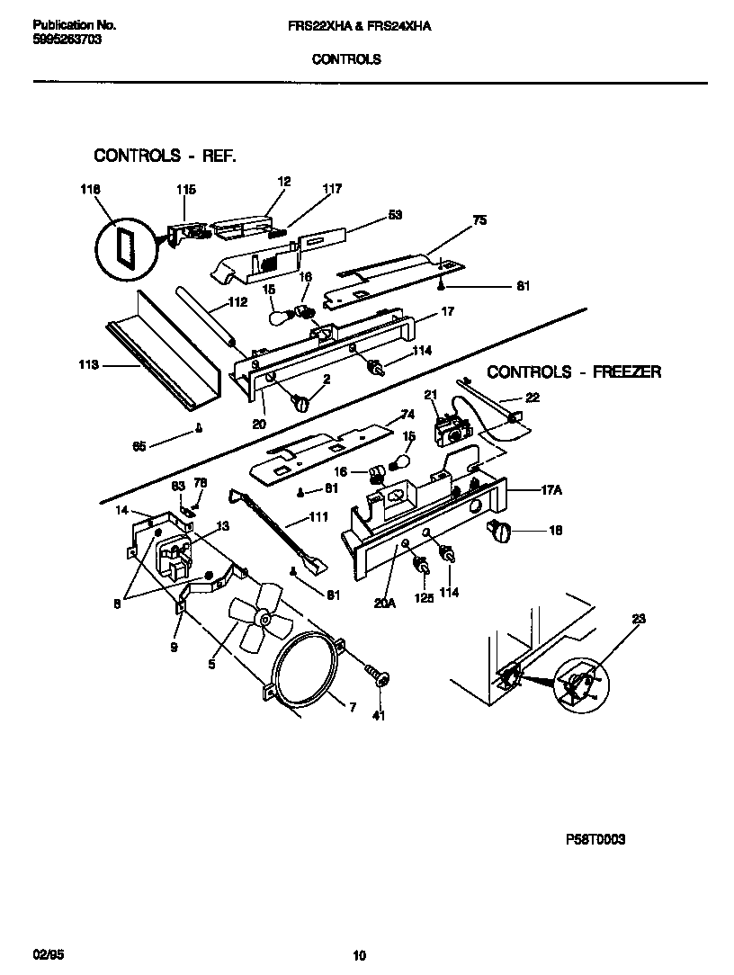 Frigidaire FRS22XHAB2 controls diagram