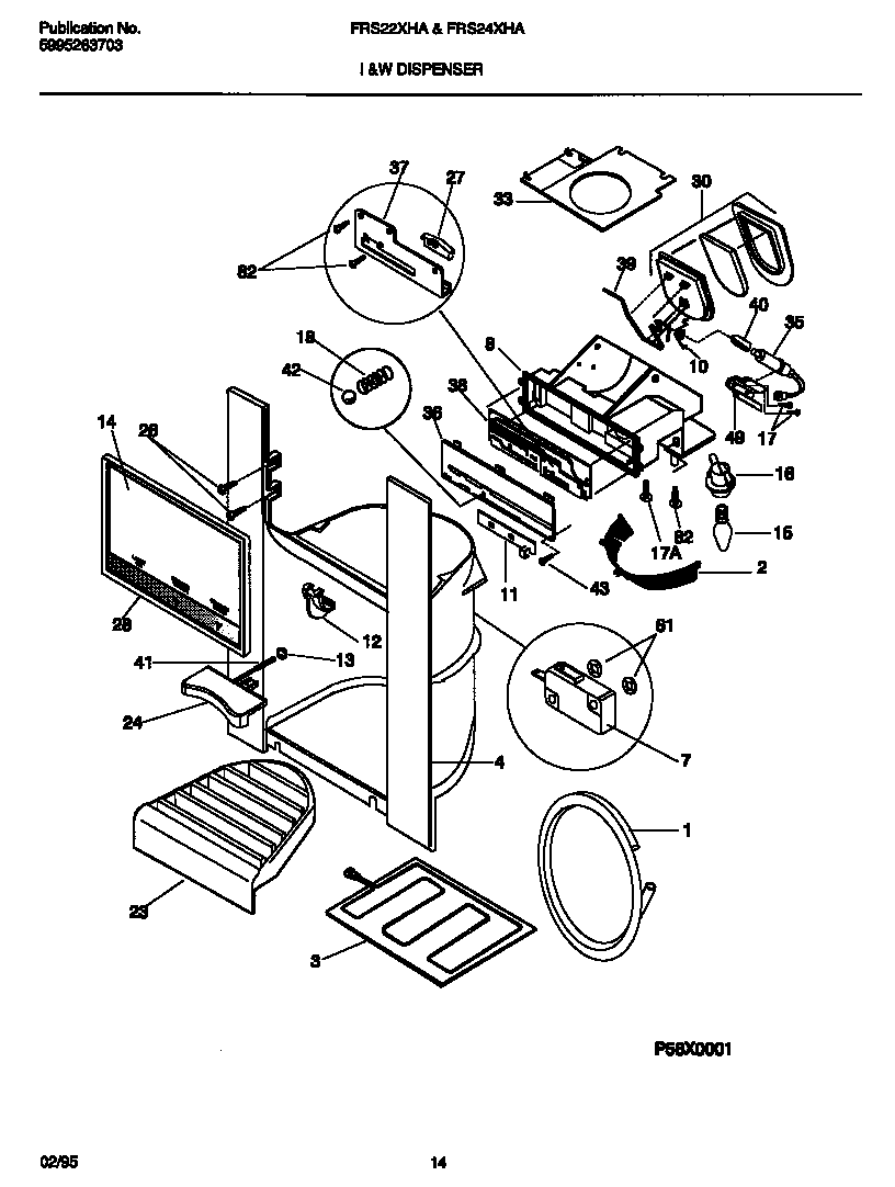 Frigidaire FRS22XHAB2 i & w dispenser diagram