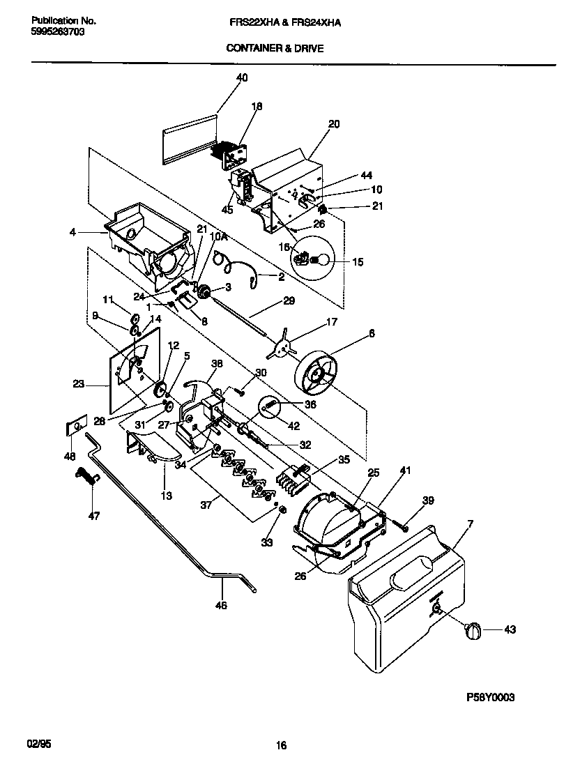 Frigidaire FRS22XHAB2 container & drive diagram