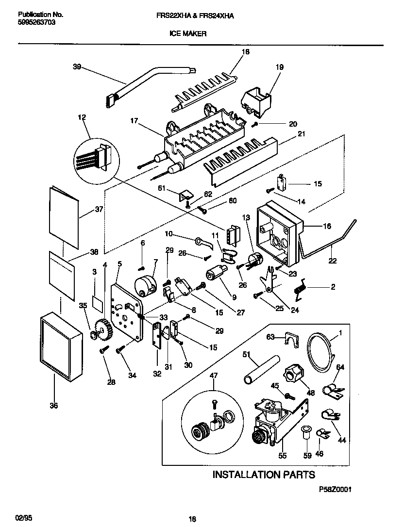 Frigidaire FRS22XHAB2 ice maker diagram