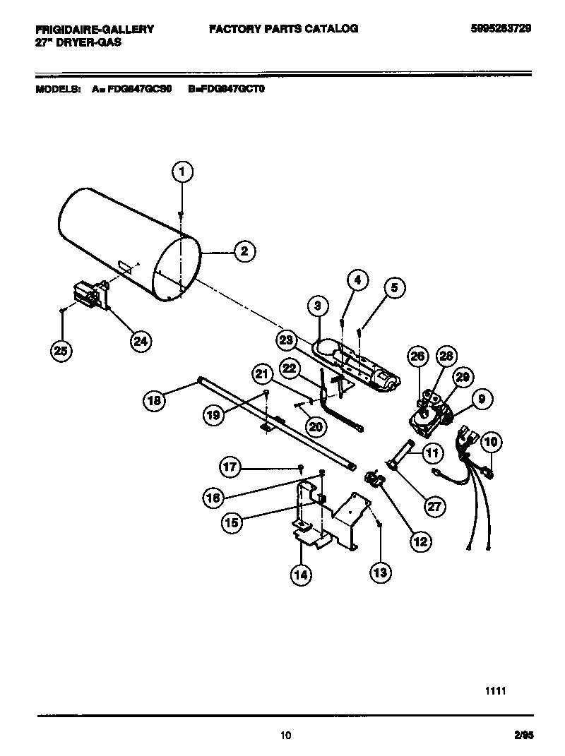 Frigidaire FDG847GCS0 gas valve, burner assembly, sensor diagram
