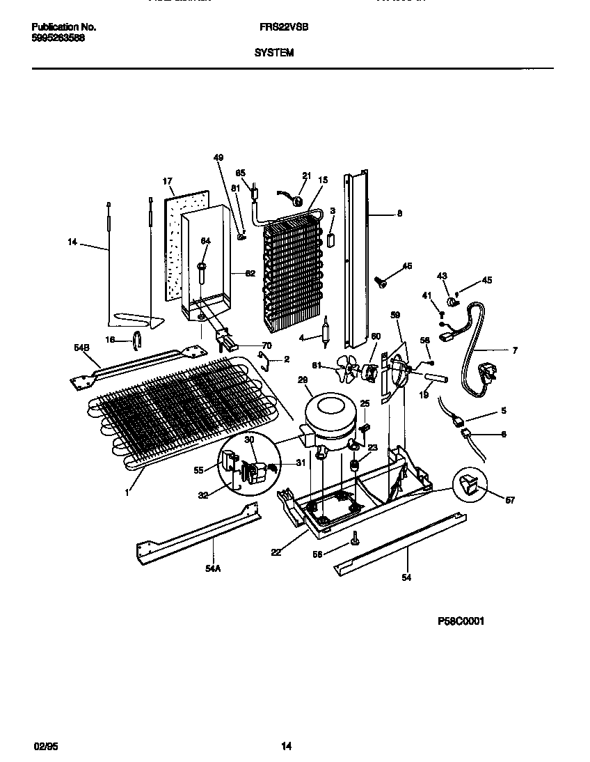 Frigidaire FRS22VSBW1 system diagram