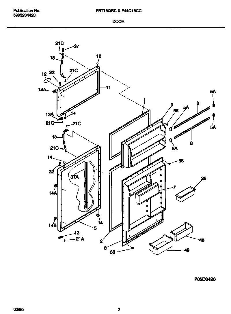 Frigidaire FRT18QRCW0 door diagram