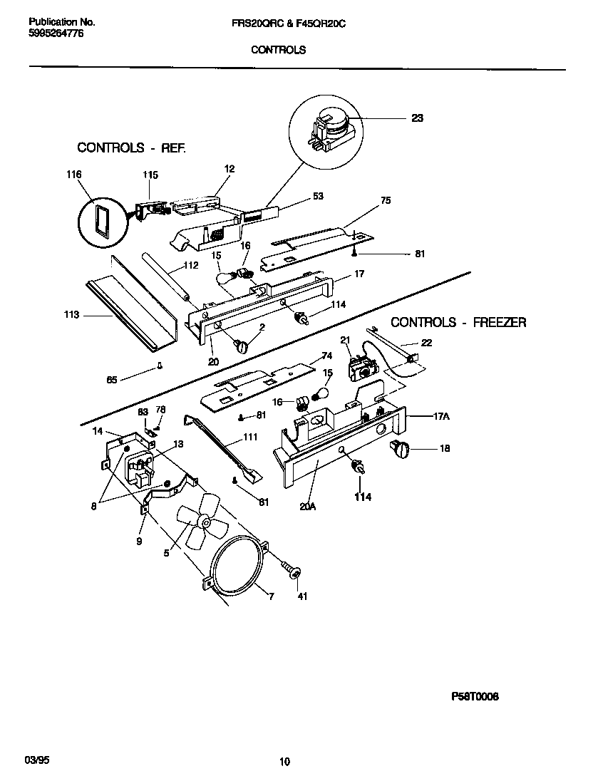 Frigidaire FRS20QRCD0 controls diagram