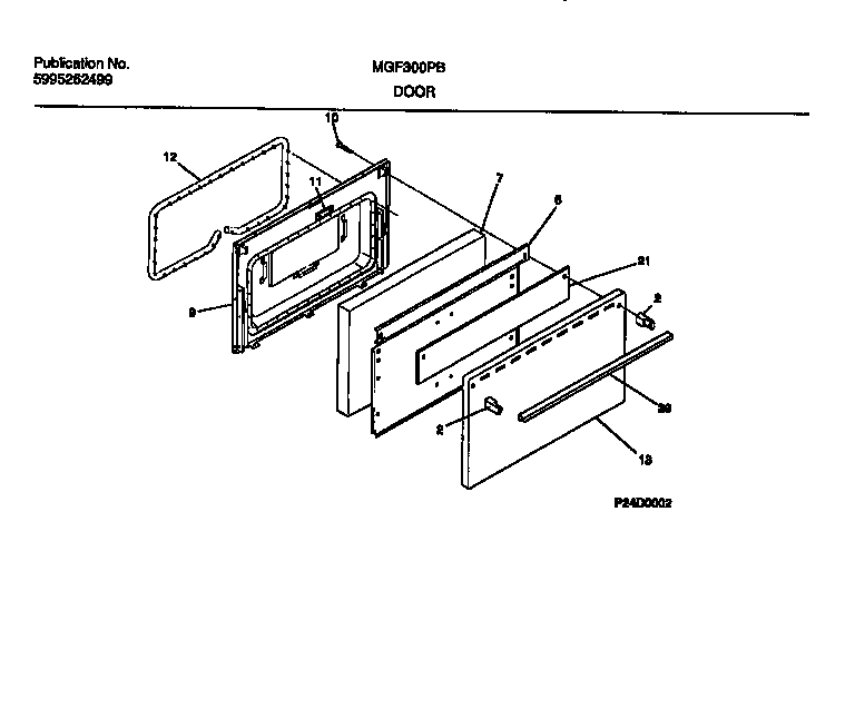Universal/Multiflex (Frigidaire) MGF311SBDB door diagram