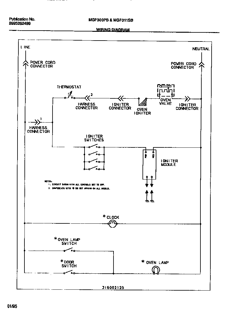 Universal/Multiflex (Frigidaire) MGF311SBDB wiring diagram diagram