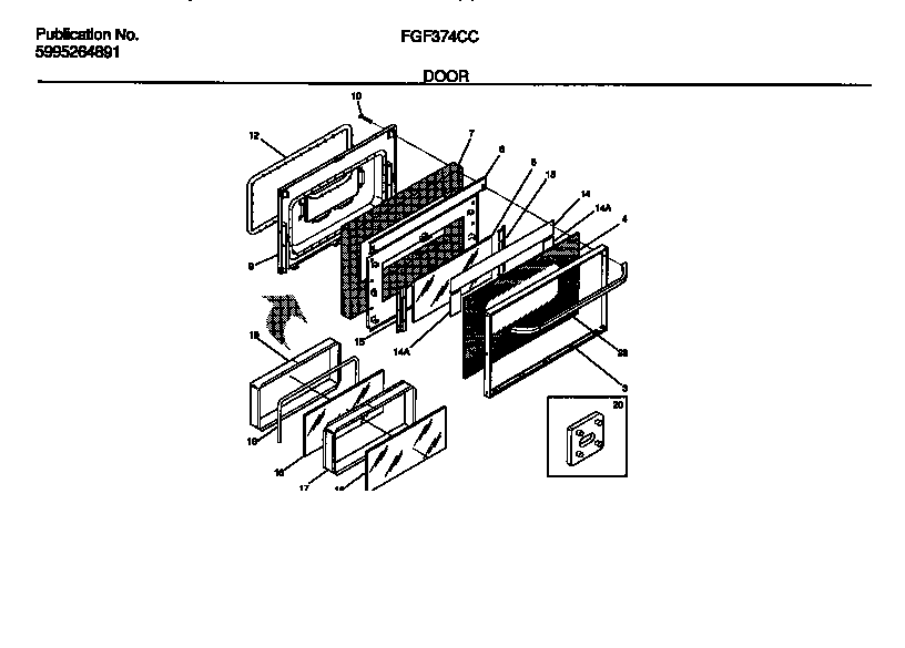 Frigidaire FGF374CCSA door diagram