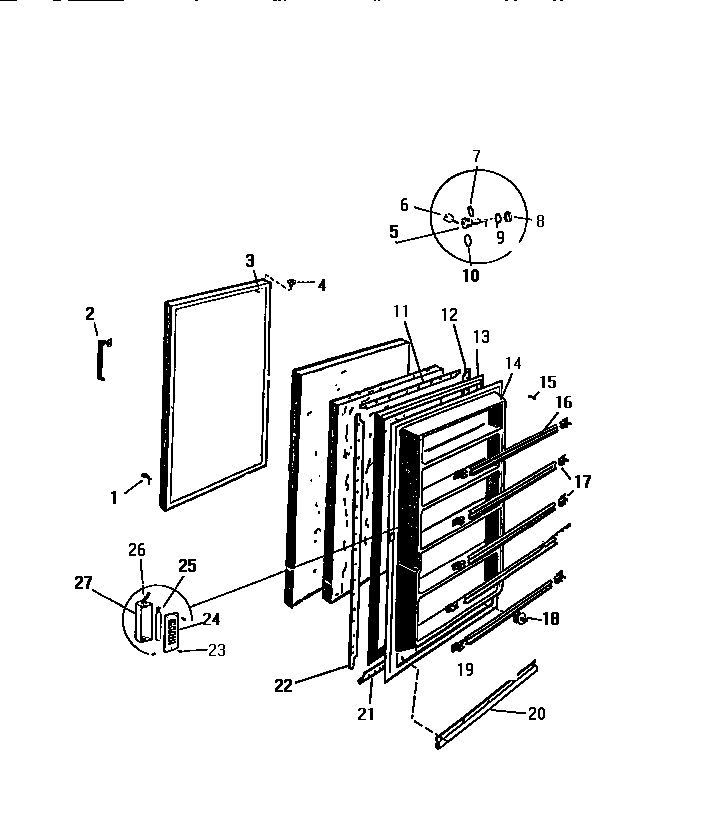 White-Westinghouse FU017RRW1 door diagram