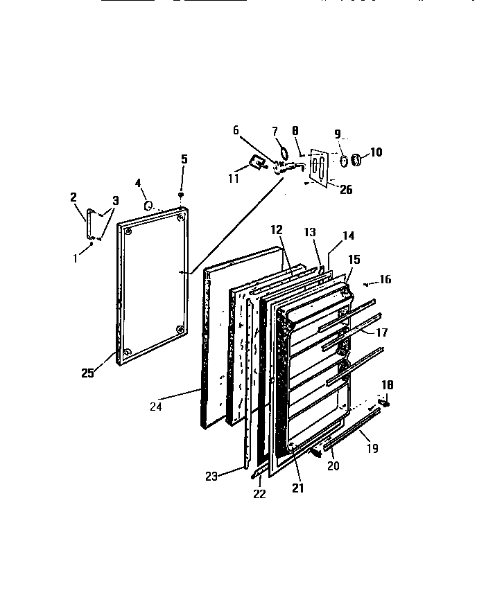 White-Westinghouse FU017RRW1 door diagram