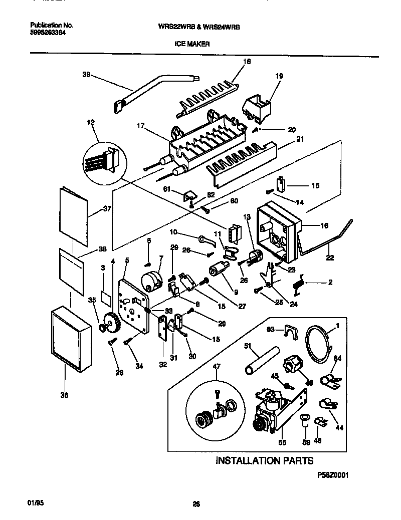 White-Westinghouse WRS24WRBW1 ice maker diagram