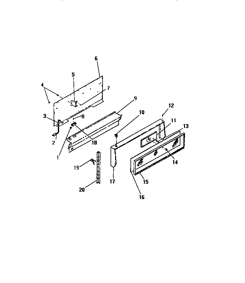 Frigidaire GG26PCL0 console, panels diagram