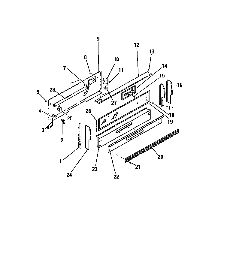 Frigidaire GG26PCL0 console, panels diagram