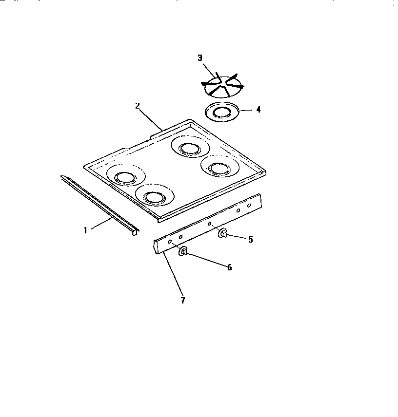 Frigidaire GG26PCL0 cooktop, knobs diagram