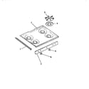 Frigidaire GG32PCW0 cooktop, knobs diagram