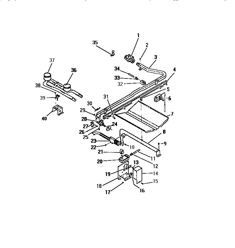 Frigidaire GG26PCL0 burners, ignitors, controls diagram