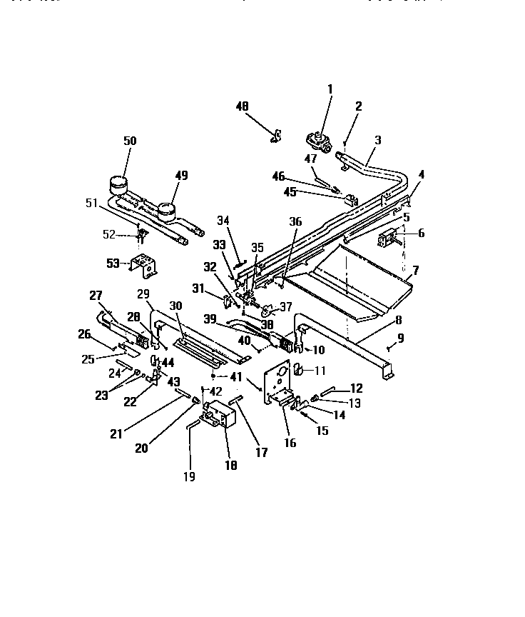Frigidaire GG26PCL0 burners, ignitors, controls diagram