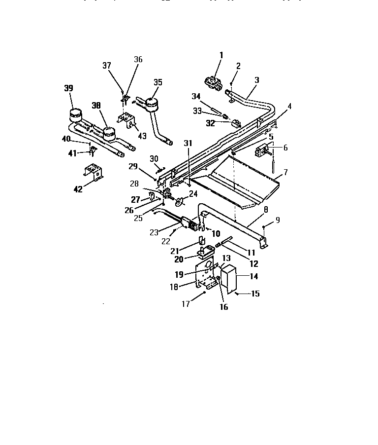 Frigidaire GG26PCL0 burners, ignitors, controls diagram