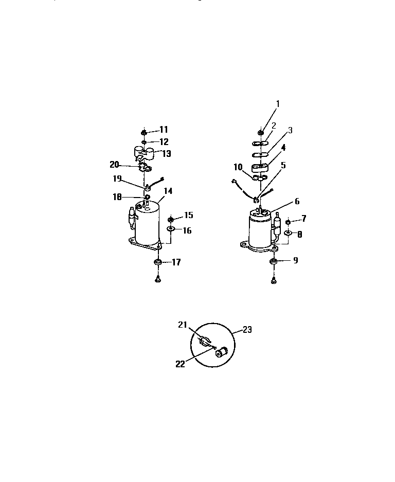 Frigidaire A6LECD2 compressor ("aaa" cabinet models) diagram