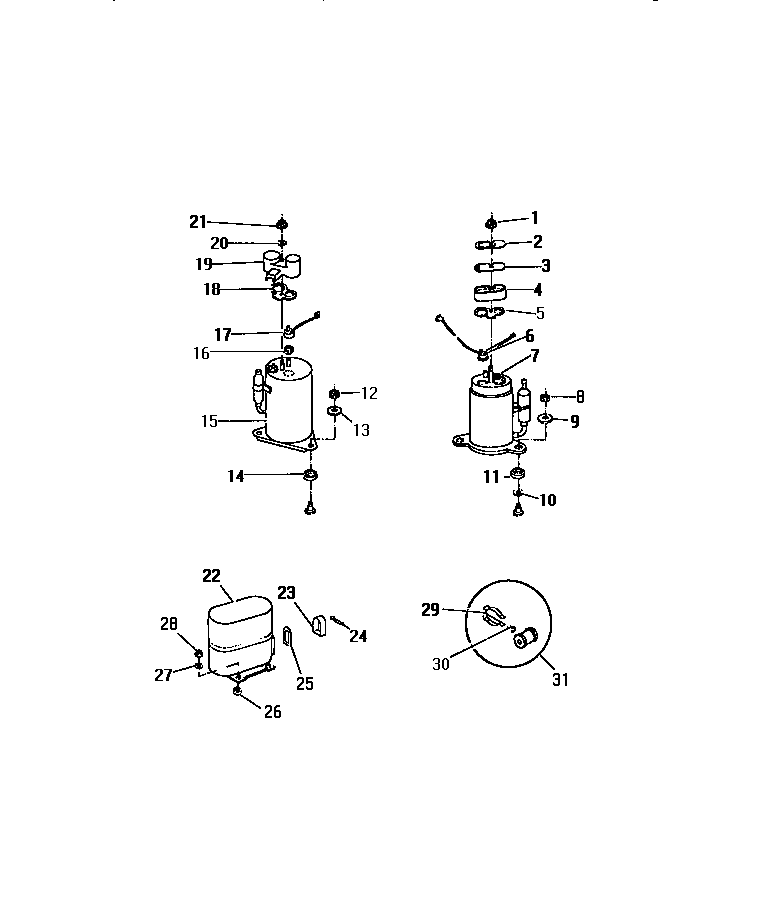 Frigidaire A6LECD2 compressor ("cc" cabinet models) diagram